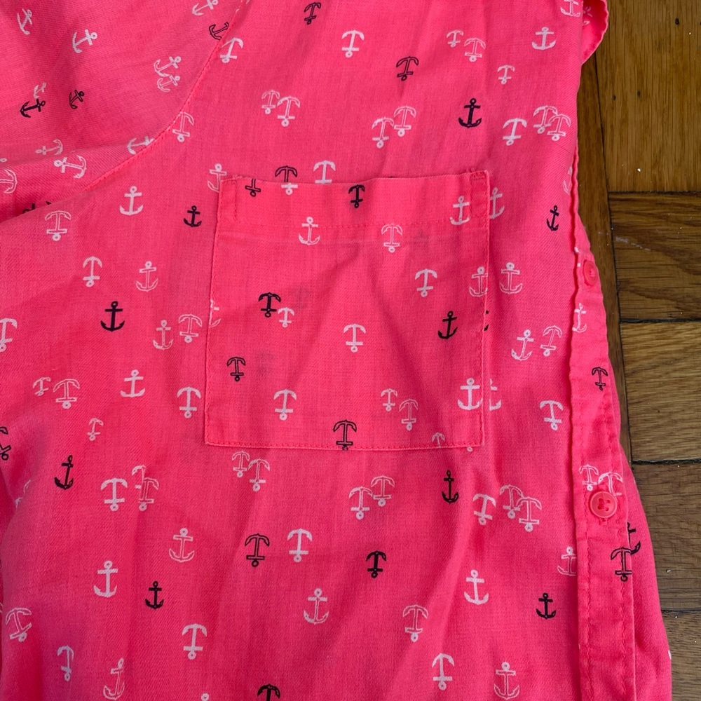 SO perfect shirt Crop Top Anchors Sail  Hot pink Juniors Size L - Picture 6 of 6